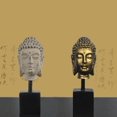 Buddha Head on Display Base-2 Finishes Available